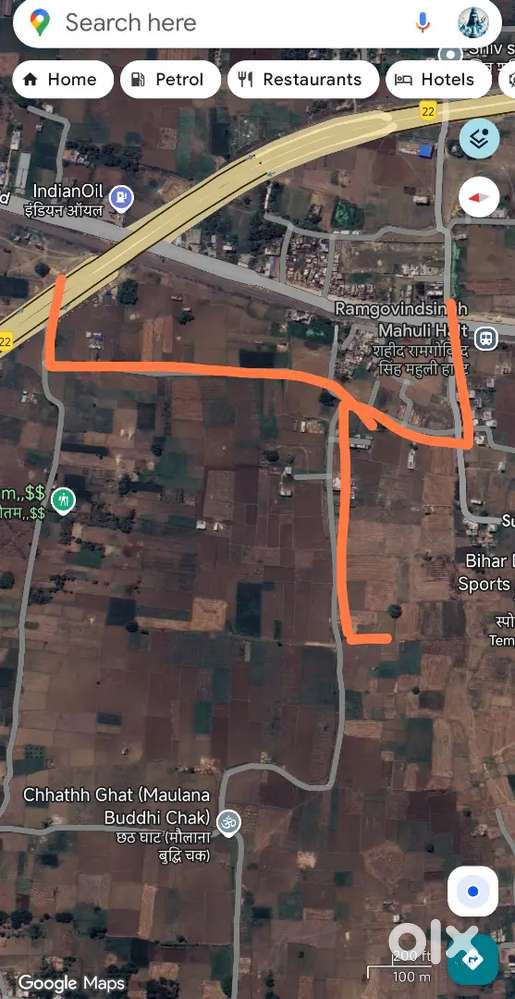 MAHULI HALT SE PASCHIM 500M KE ANDAR ME PLOT HAI