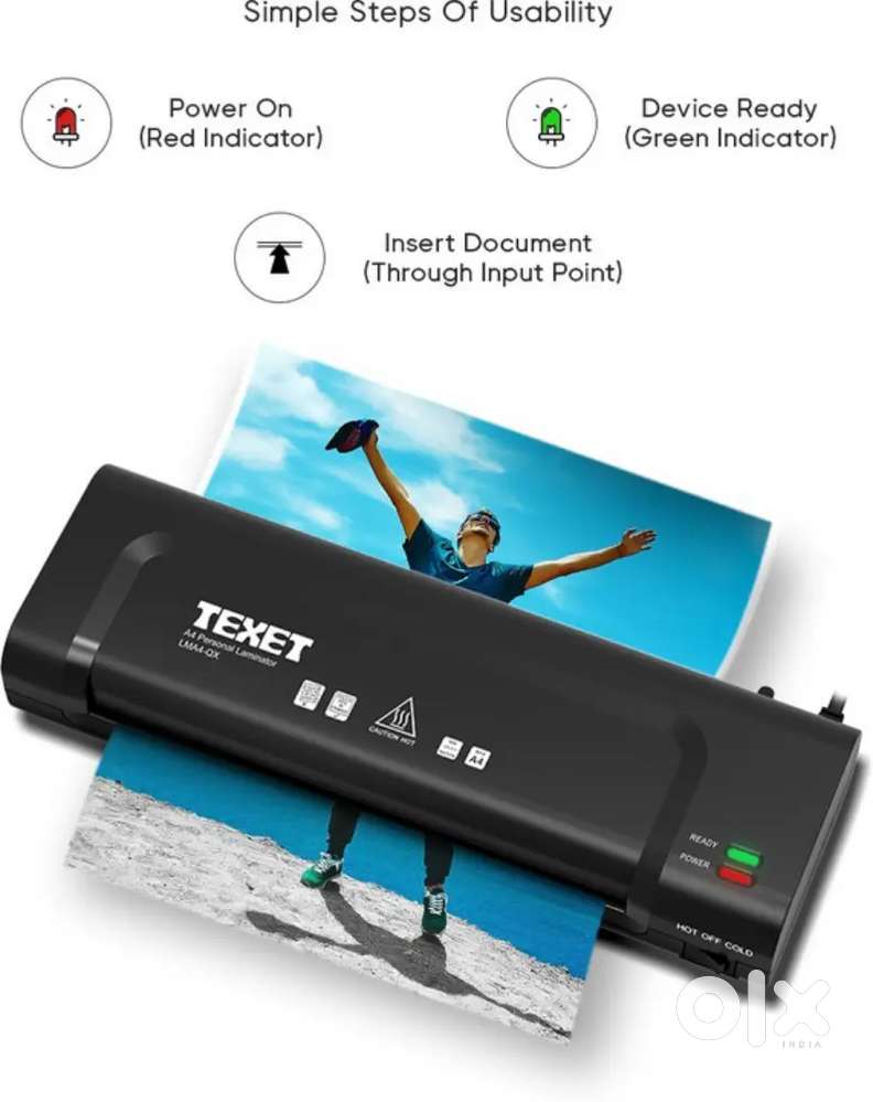 Texet LMA4-QX A4 Hot Laminator, Jam Release switch & Hot/Cold switch.