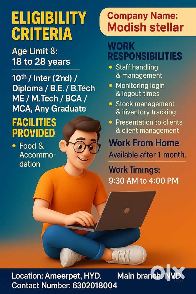 Modish steller hiring : For a manager post