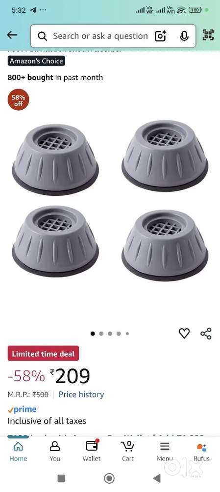 Washing Machine Stand - Anti Vibration and Non Slip Pads, Foot Pad Rub