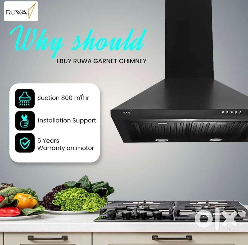 RUWA  GARNET 60 BLK Wall Mounted Black 800 CMH Chimney