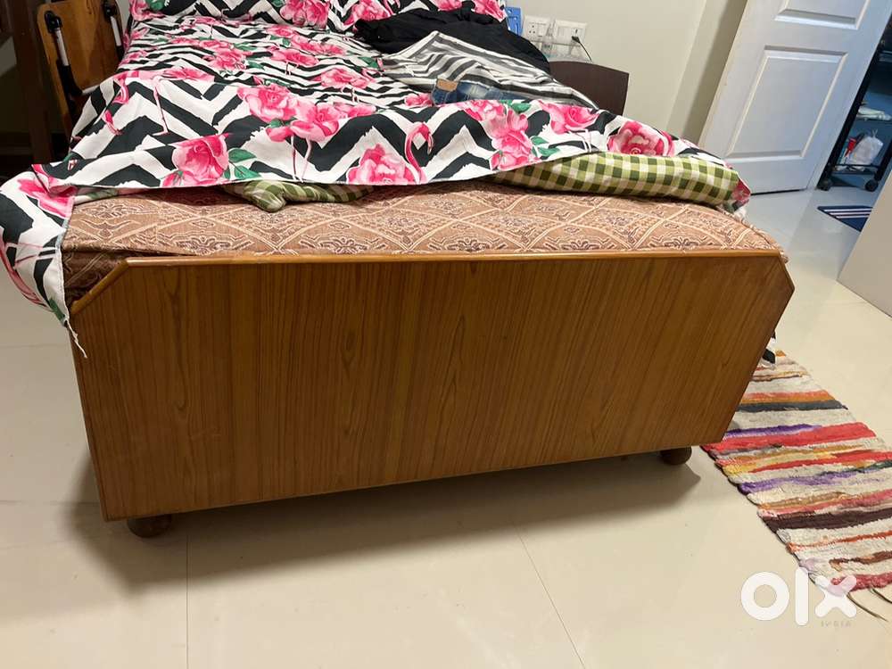 Premium sagwan single bed with storage and mattress for sale