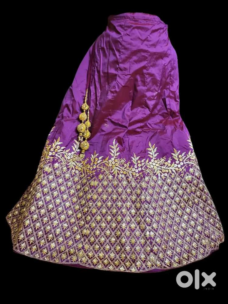Purple Heavy Zari Embroidered Lehenga Choli for Women Latest Design