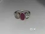 Silver Ring with three variety stones