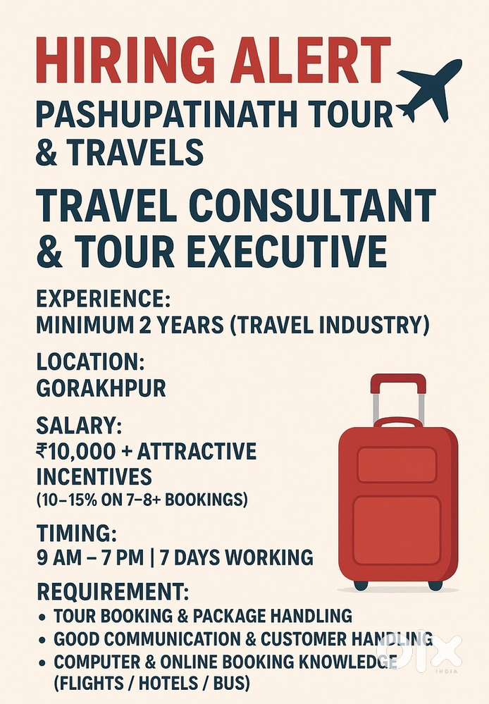 Travel Consultant & Tour Executive – Pashupatinath Tour & Travels