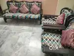 5 seater wooden sofa