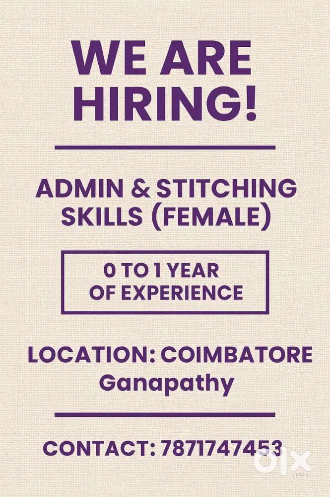 Office Admin and stitching assignment