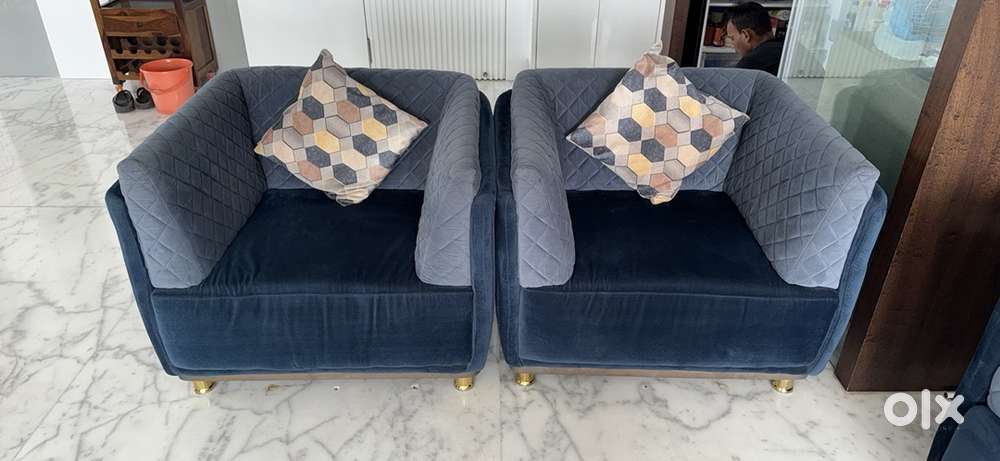 Two Blue arm chairs