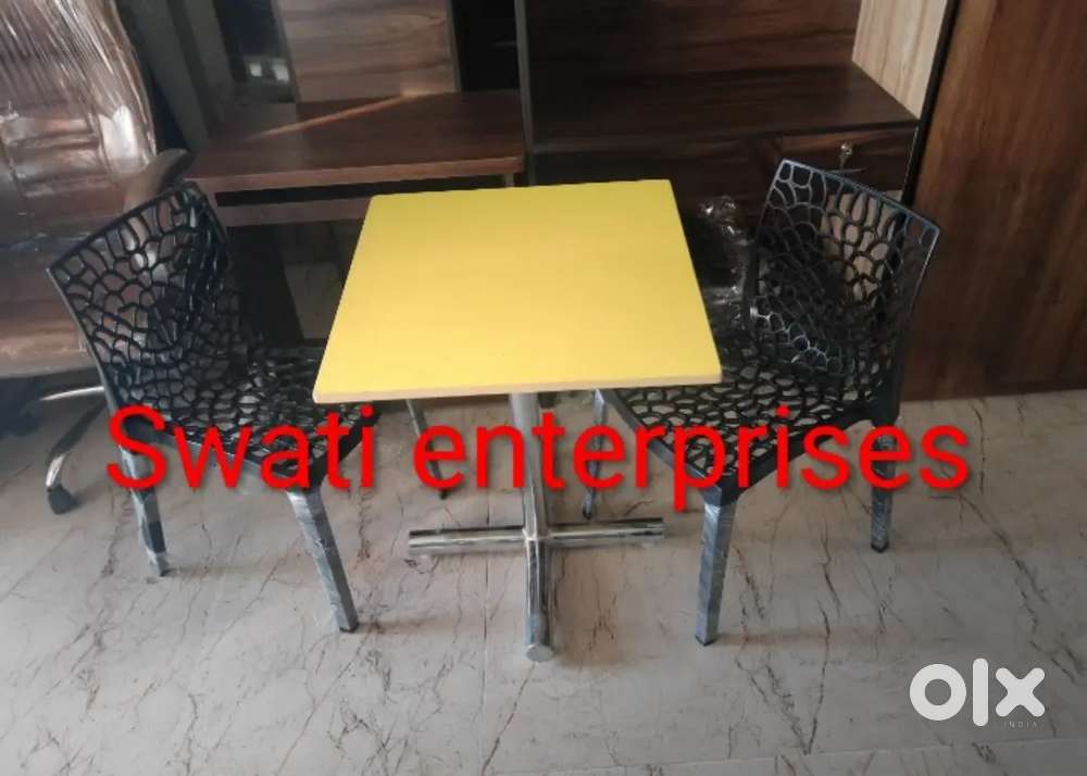 New ss frame restaurant table chair set restaurant cafe furniture