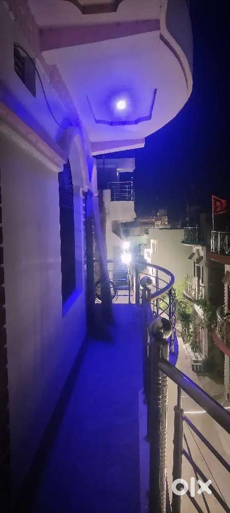 With bed and fan ,separate washroom kitchen