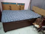 Solid Wood and Ply Bed-6ft x 4ft x 1.5ft with Cotton Mattress