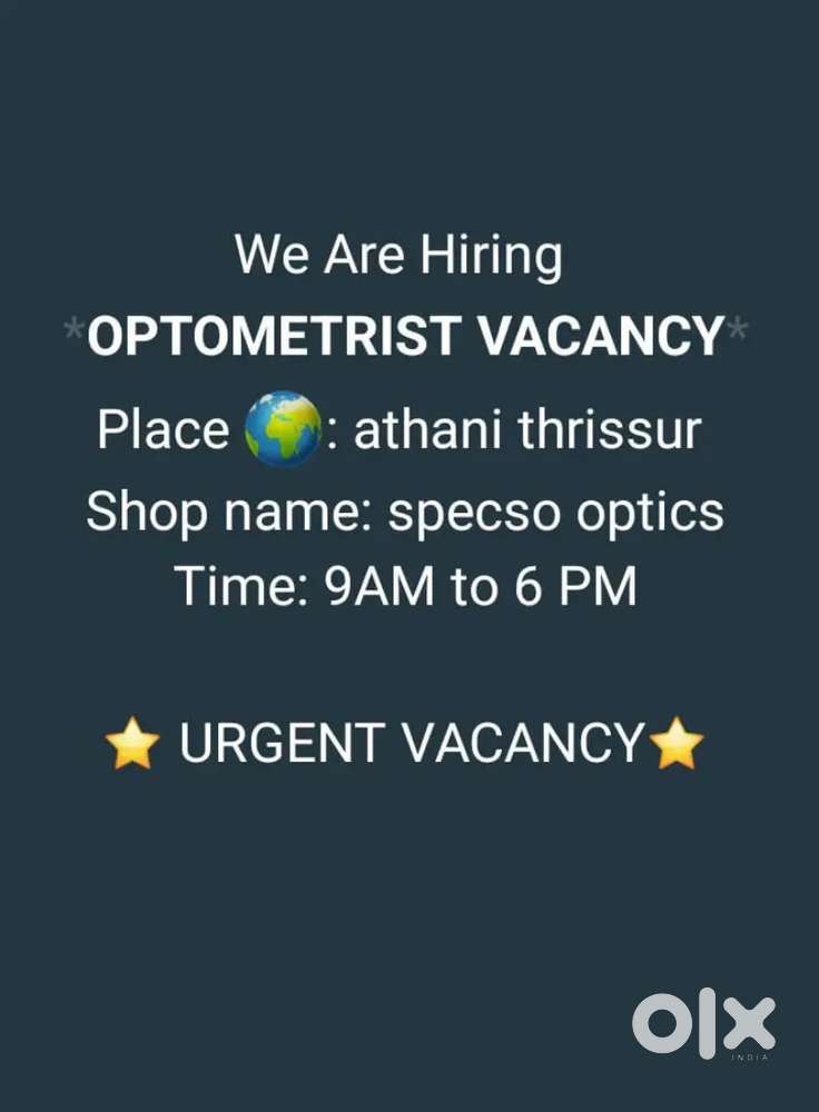 Optometry vacancy