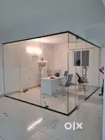 Refurbished toughened glass partition work