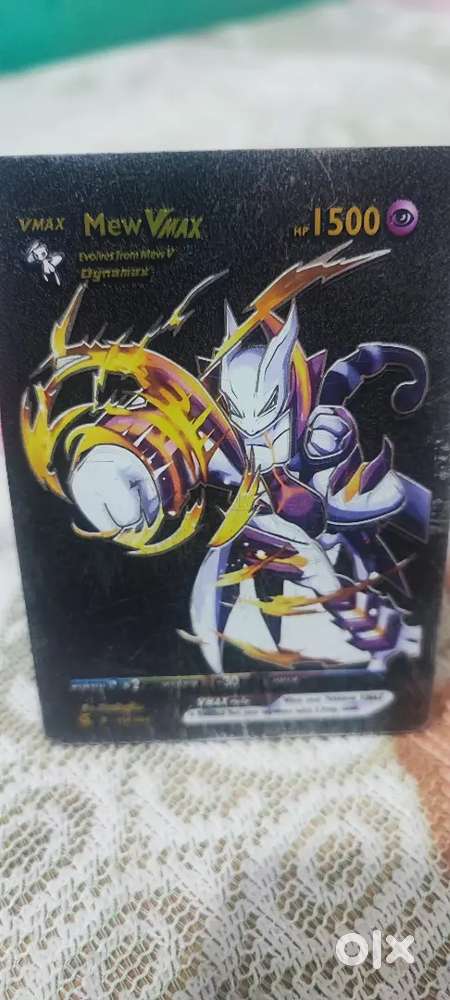 Pokemon card ,HP=1500 , name = Mew Vmax , black adition