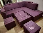 7 seater sofa + centre table+ sm2 side stools