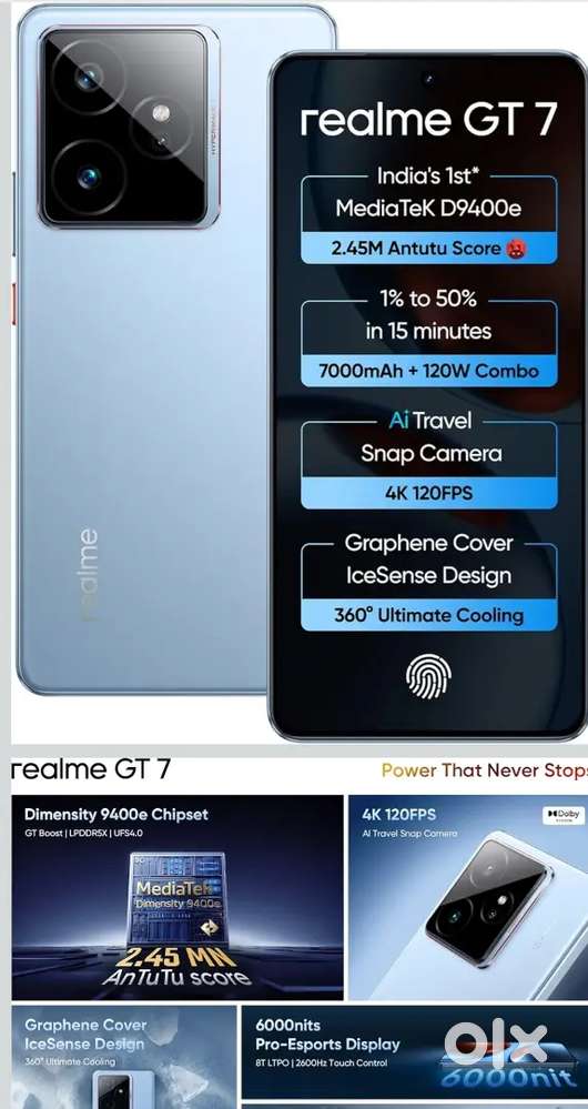 Realme GT 7 8+8/256 bil box charger original