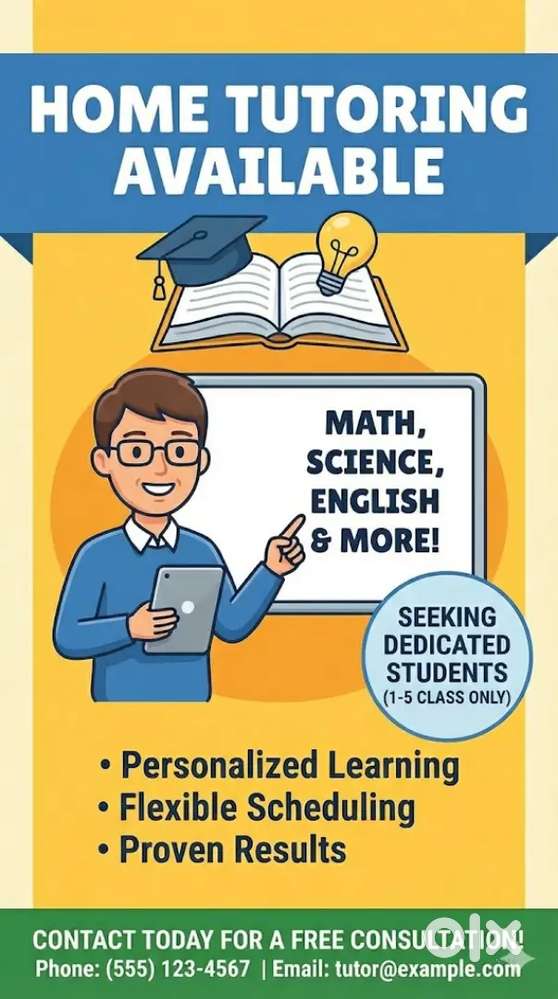 I need student for home tutor class 1-5