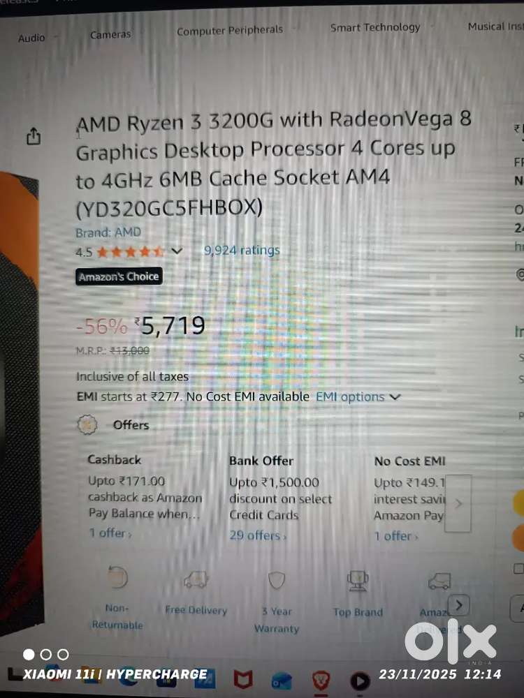 RYZEN 3 3200G CPU/ PROCESSOR BEST IN CONDITION