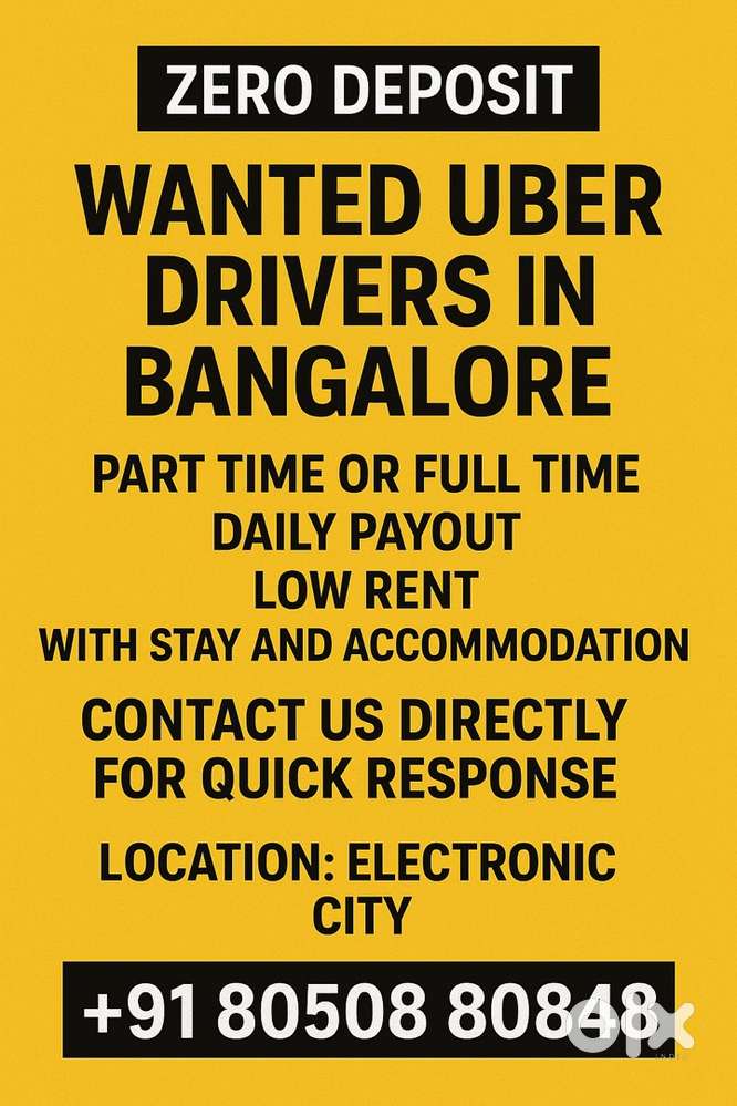 Wanted uber drivers in banglore