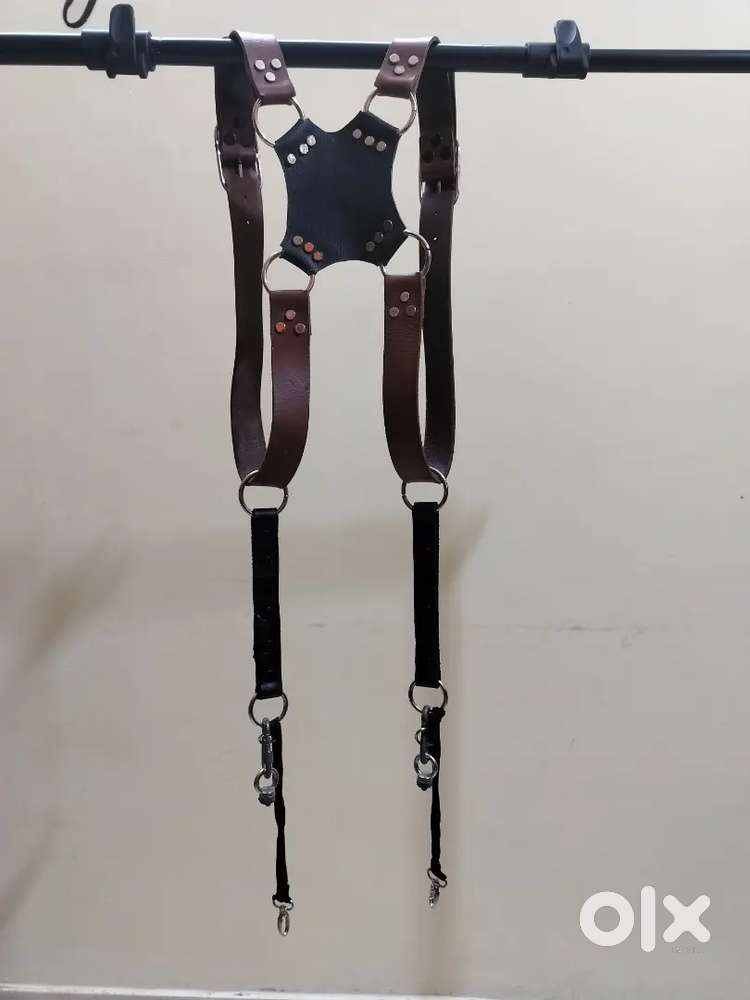 Dual Camera Straps Leather & Nylon