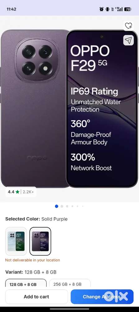 Oppo f29 8gb ram 128 gb rom 2 months used new condition