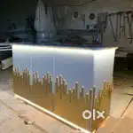 New LED light design cash counter reception table restaurant table