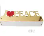 I love peace - acrylic decorative stand - gold embossed