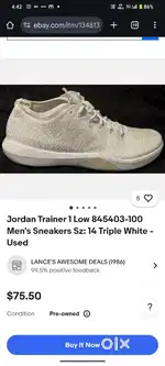 JORDAN TRAINERS 1 low (triple white) (negotiable)