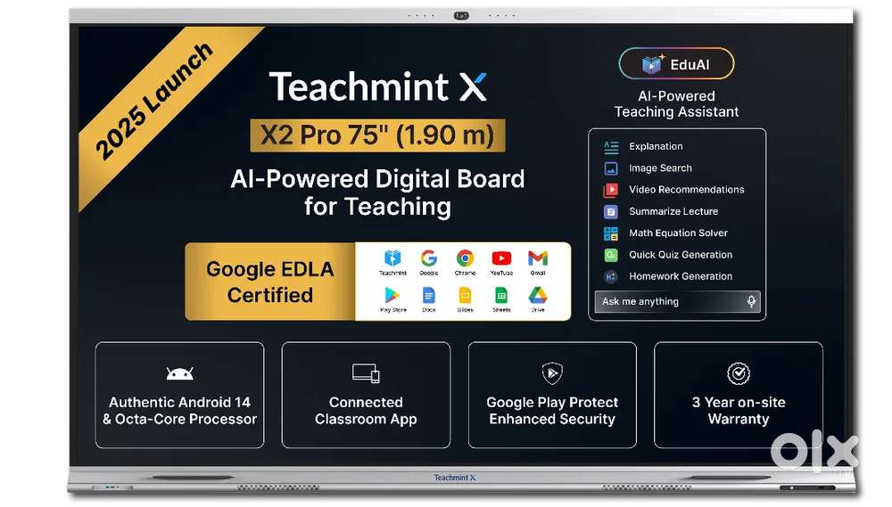 Teachmint X2 Pro 75 (1.90m) – AI Powered Digital Board for Teaching