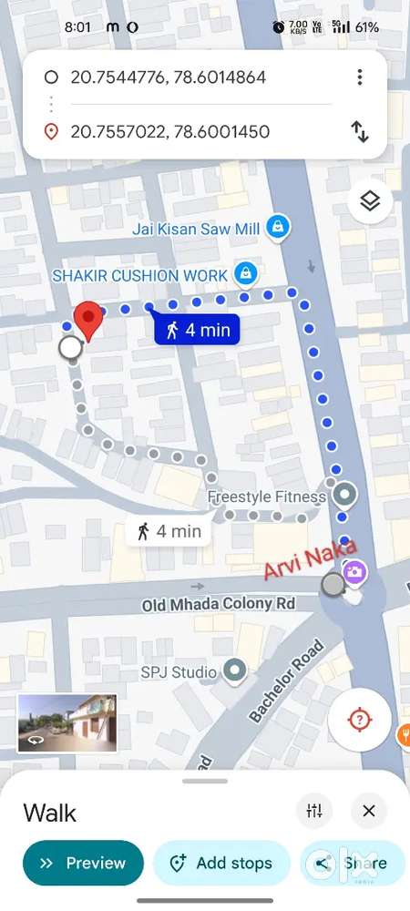 Room for rent at Arvi Naka only Male student/office staff