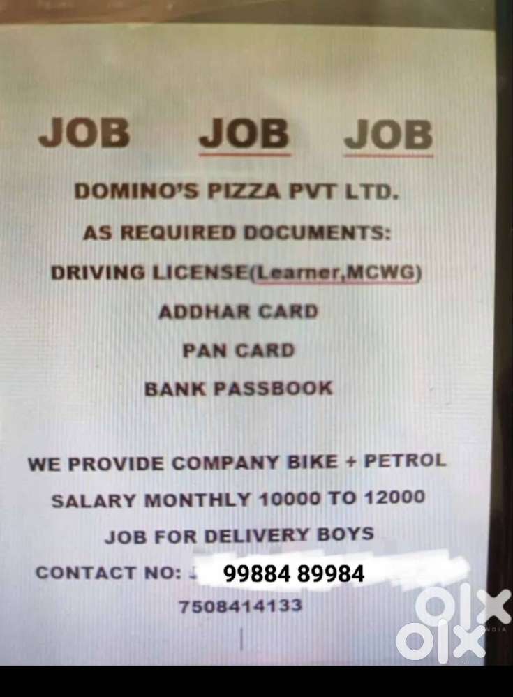 It's delivery job( salary depends on ur work)