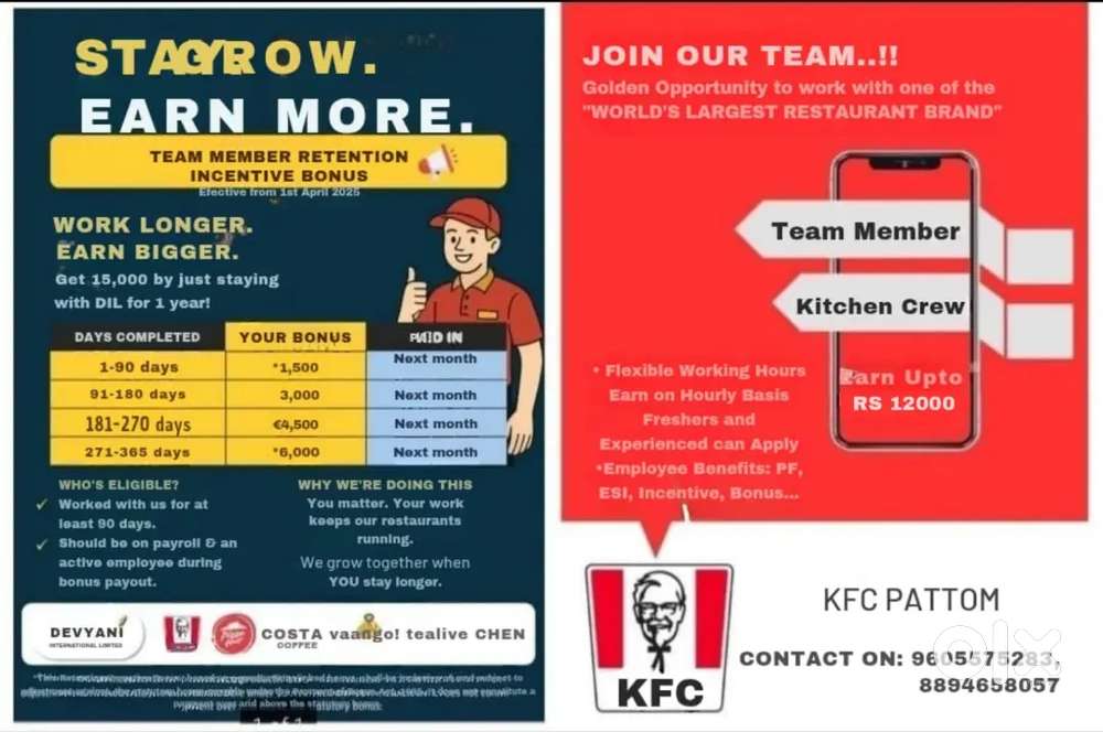 Team member vaccancy at kfc