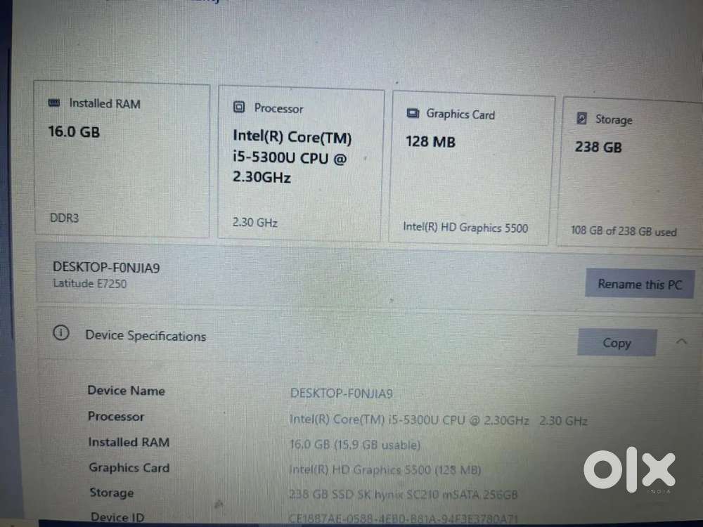 Dell laptop 

i5 ,16 gb ram