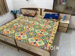 Solid Double bed with side drawers