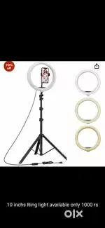 22 inch ring light available with 3 mobile stand in one time
