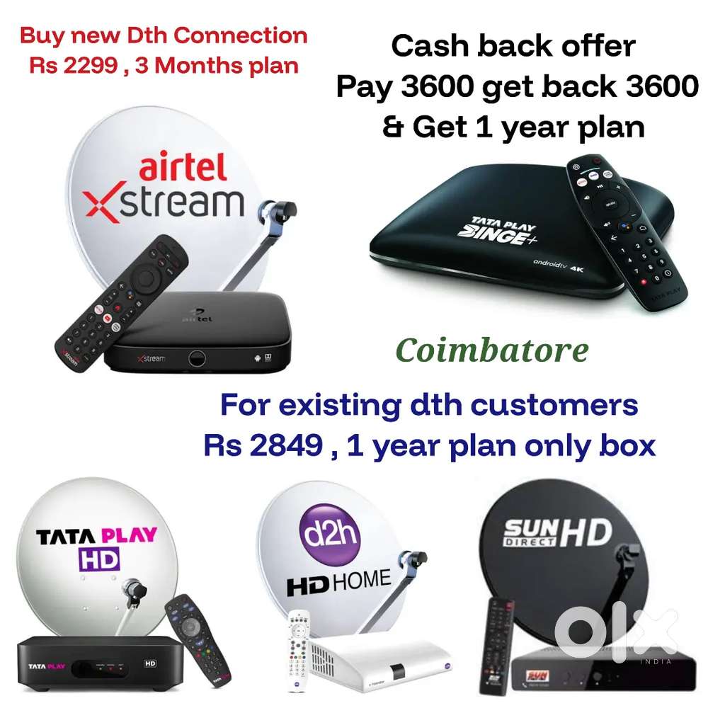 AIRTEL DTH ! TATÀ ! SUNDIRECT ! PLÀY ! DISHTV ! VIDEOCON D2H ! LED TV