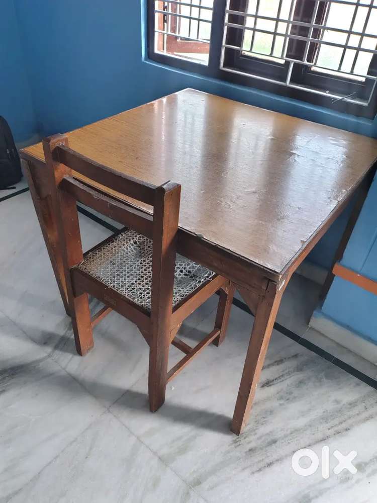 Wooden square dining table