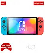 Nintendo Switch OLED Console 64GB Blue and Red Joy Con (Pre-owned)