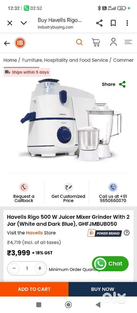 Mixii available all havvals bajaj milton and press rs 550 650 availabl