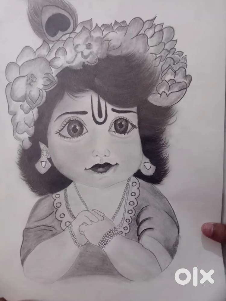 Hand made sketch of Shri Krishna ji only ₹599