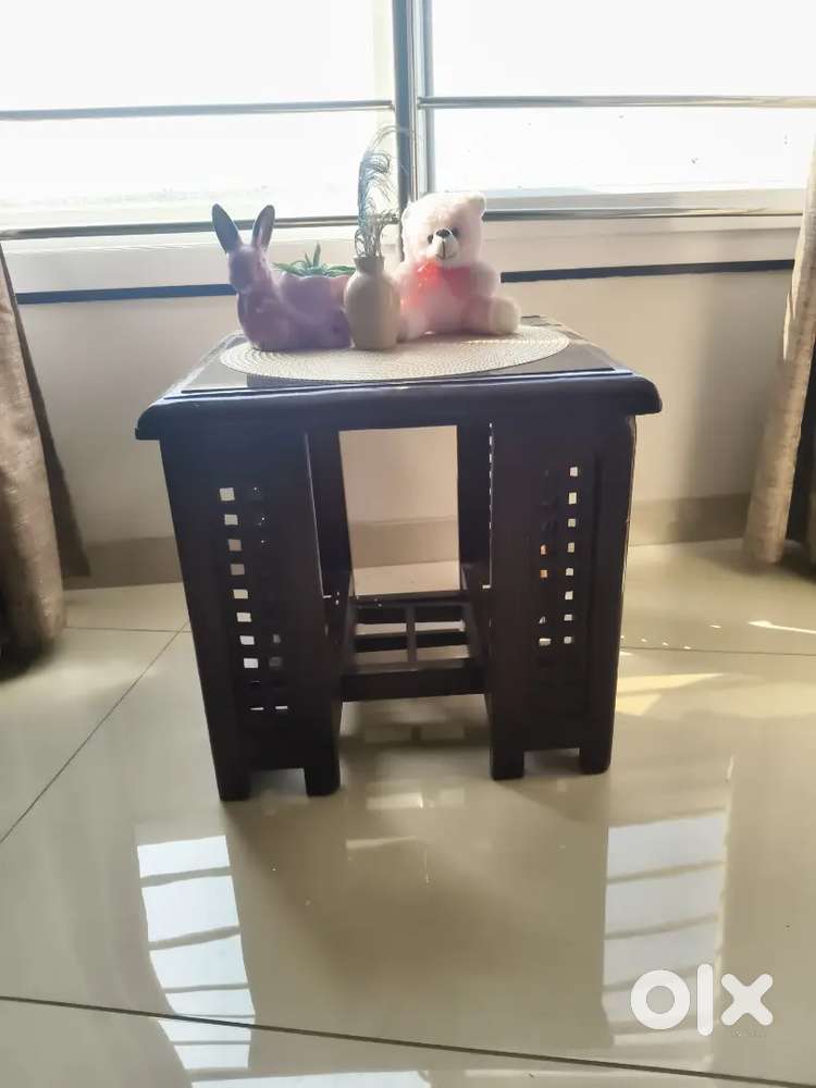 Shagwan  stool with black glass top. Size 2*2 Inch. Price Negotiable