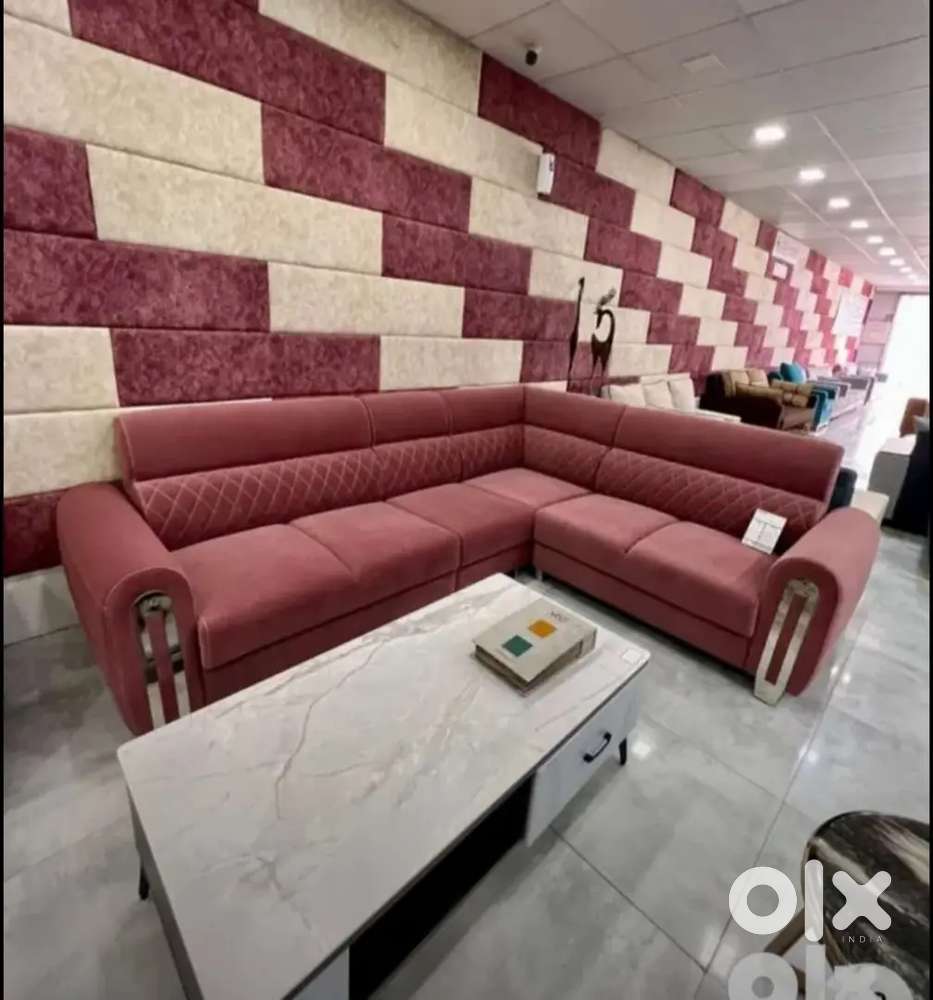 L shape sofa set with beautiful colour and designing handle