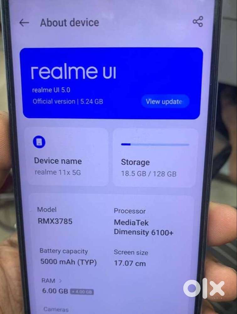Realme 11x 5g        6+4 / 128
