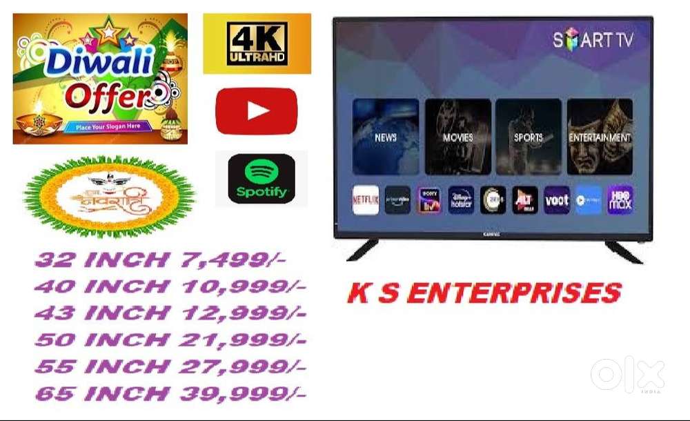 65 INCH  SMART LED TV  @ 39,999 /-