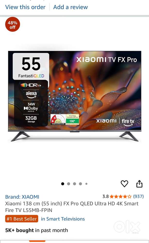 Xiaomi 55inch FX Pro QLED ULTRA HD 4K Smart Fire Tv
