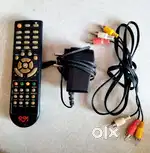 Set top box with charger and remote and cable