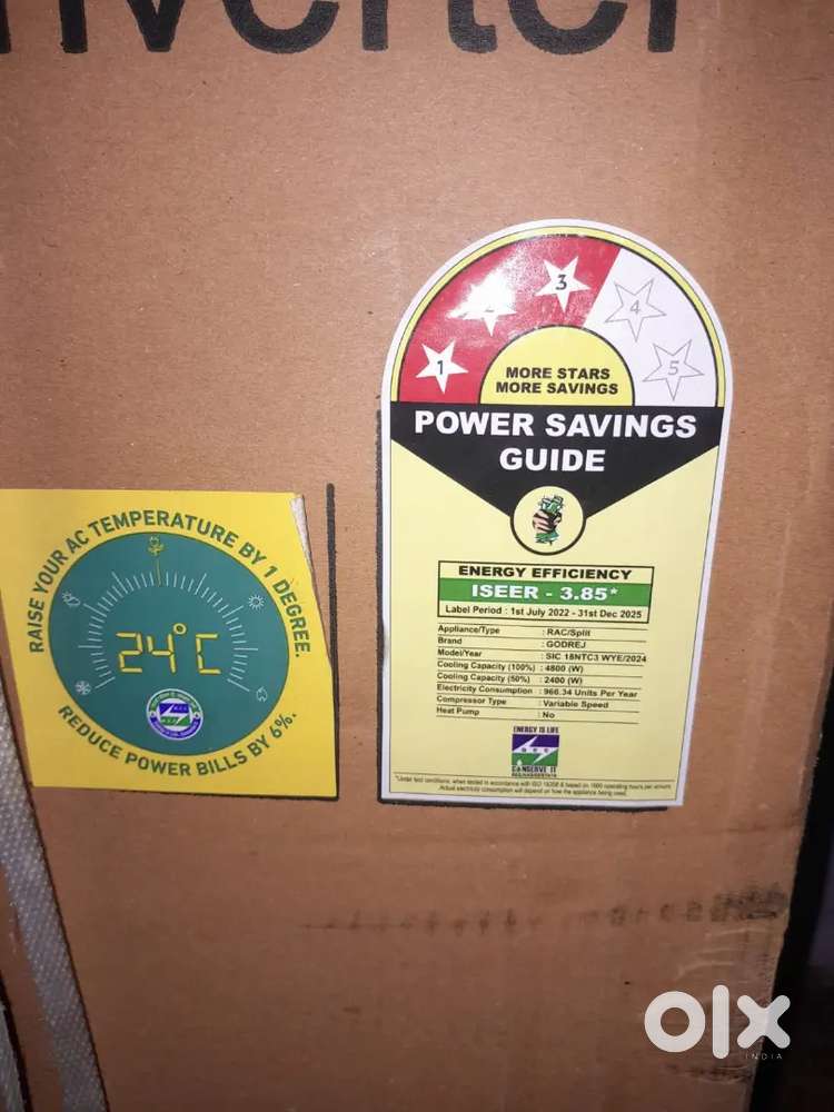 Brand new AC Godrej 1.5 ton 3 star inverter