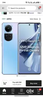 OPPO Reno 10 5g 8 gb  storage 256