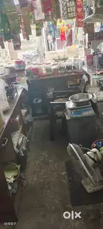 Shop counter and glass racks