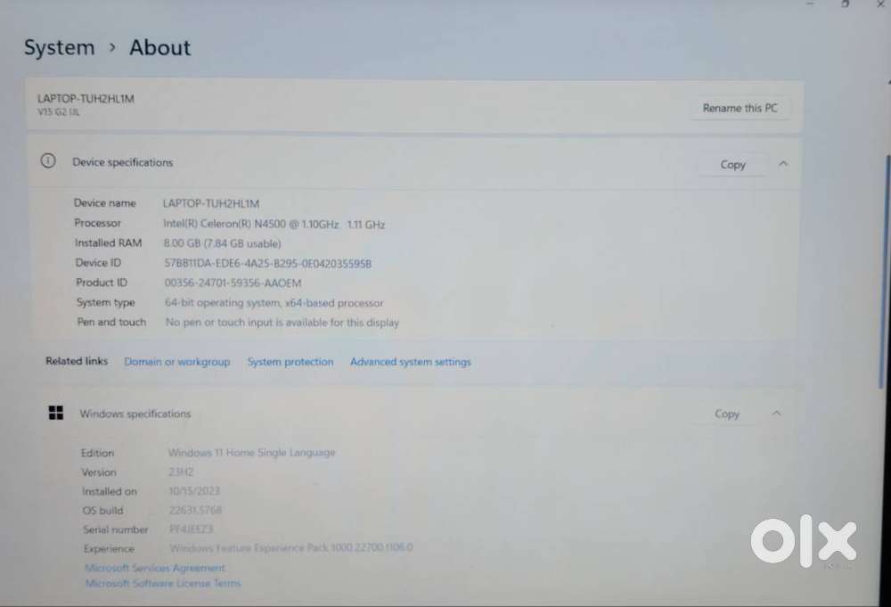 Lenovo v15 (october 2023)